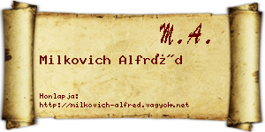 Milkovich Alfréd névjegykártya